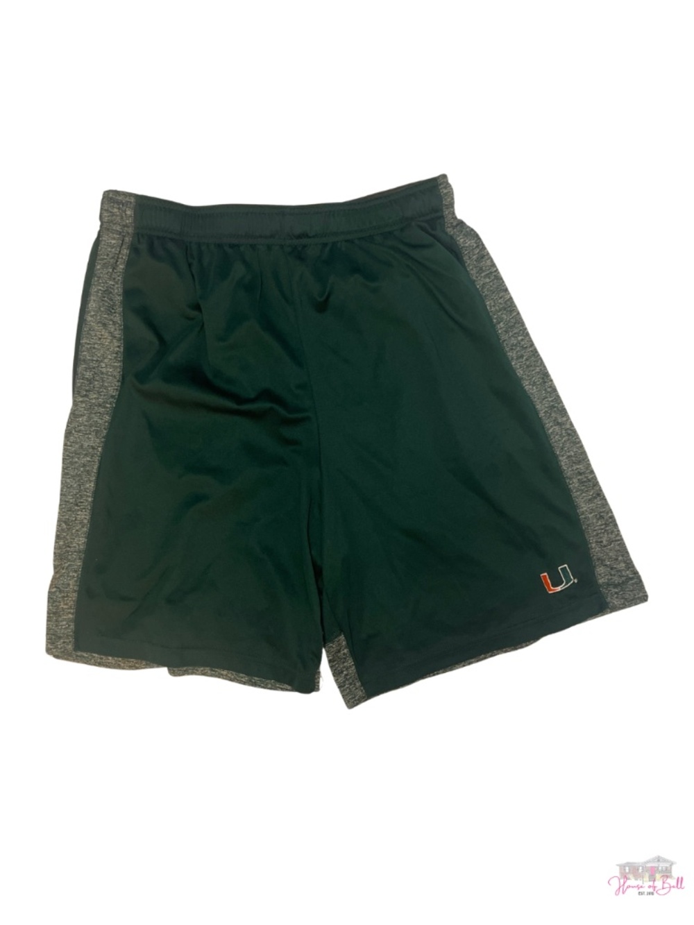 Holloway University of Miami Canes Athletic Shorts Green & Gray Mens Size XL